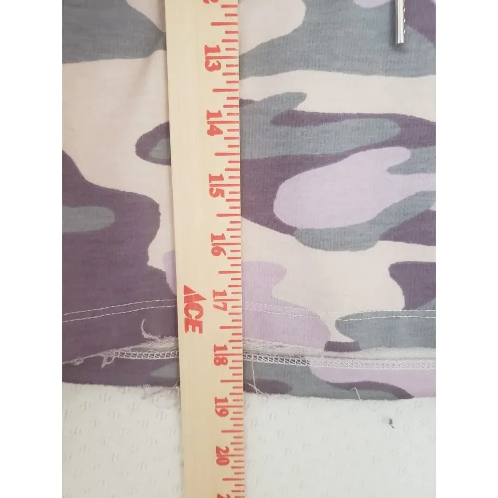 Wild Fable‎ Purple & Gray Camo Crop Raw Hem Hoodie. Size Small - Picture 5 of 11